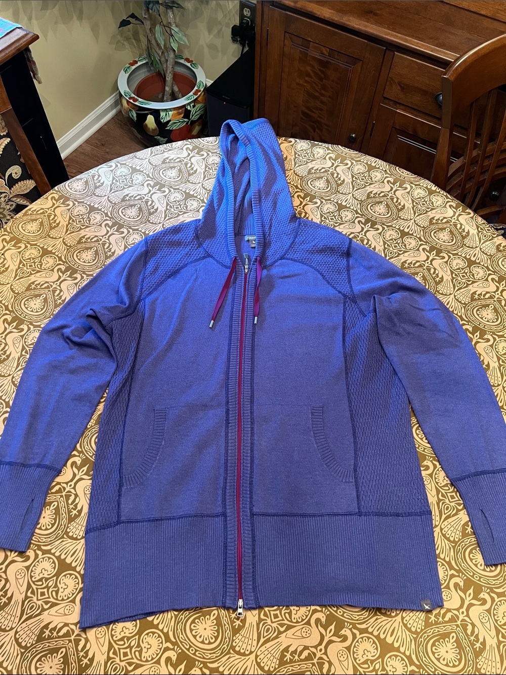 Eddie Bauer Women’s Full Zip Hooded Sweater Blueish Purple